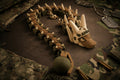 Crafted For Courage USMC Dragon figure with segmented body, spikes, and a grenade tail. Features army-themed details.