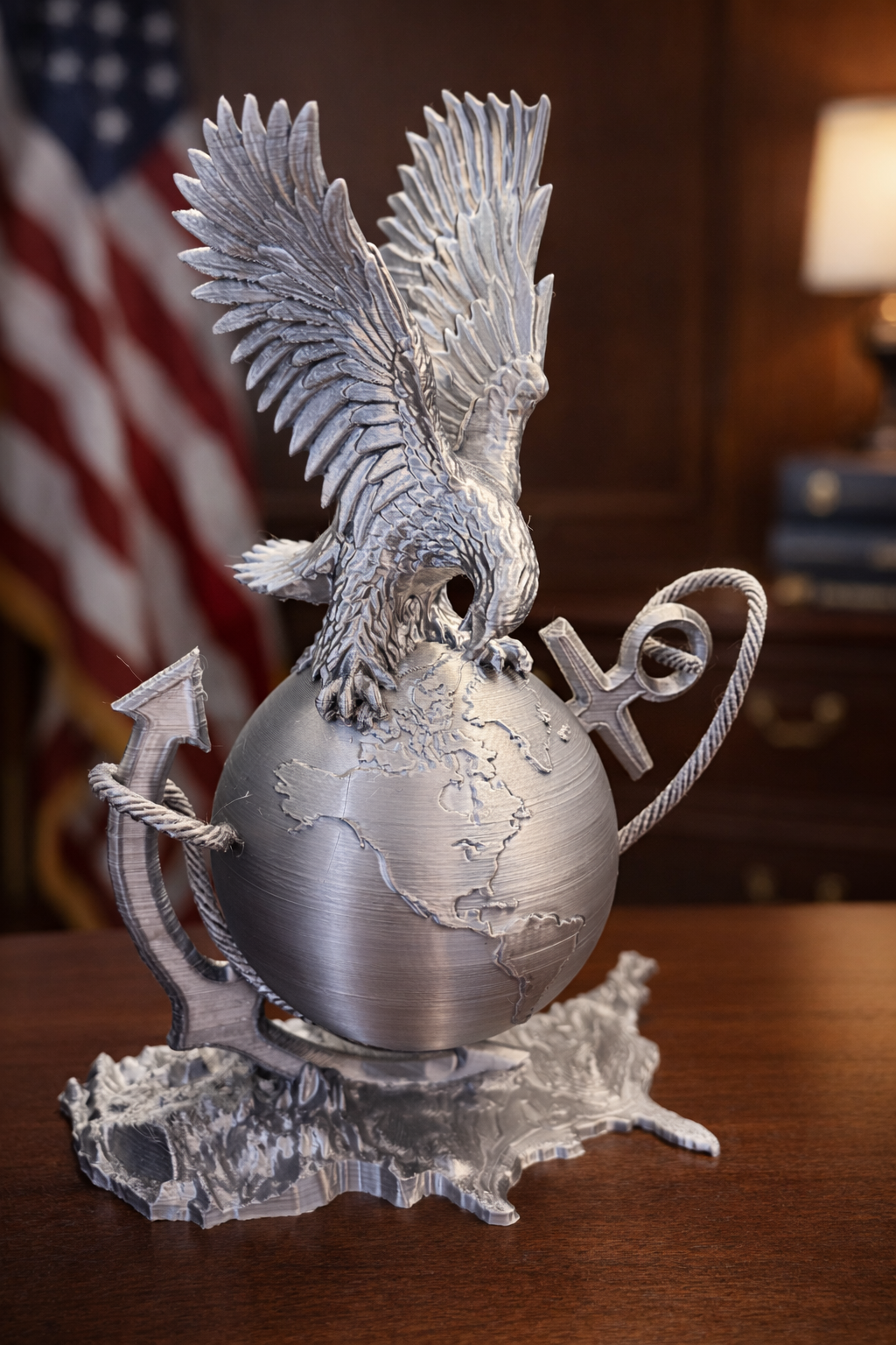Eagle, Globe & Anchor Tribute Sculpture – Military Honor Display